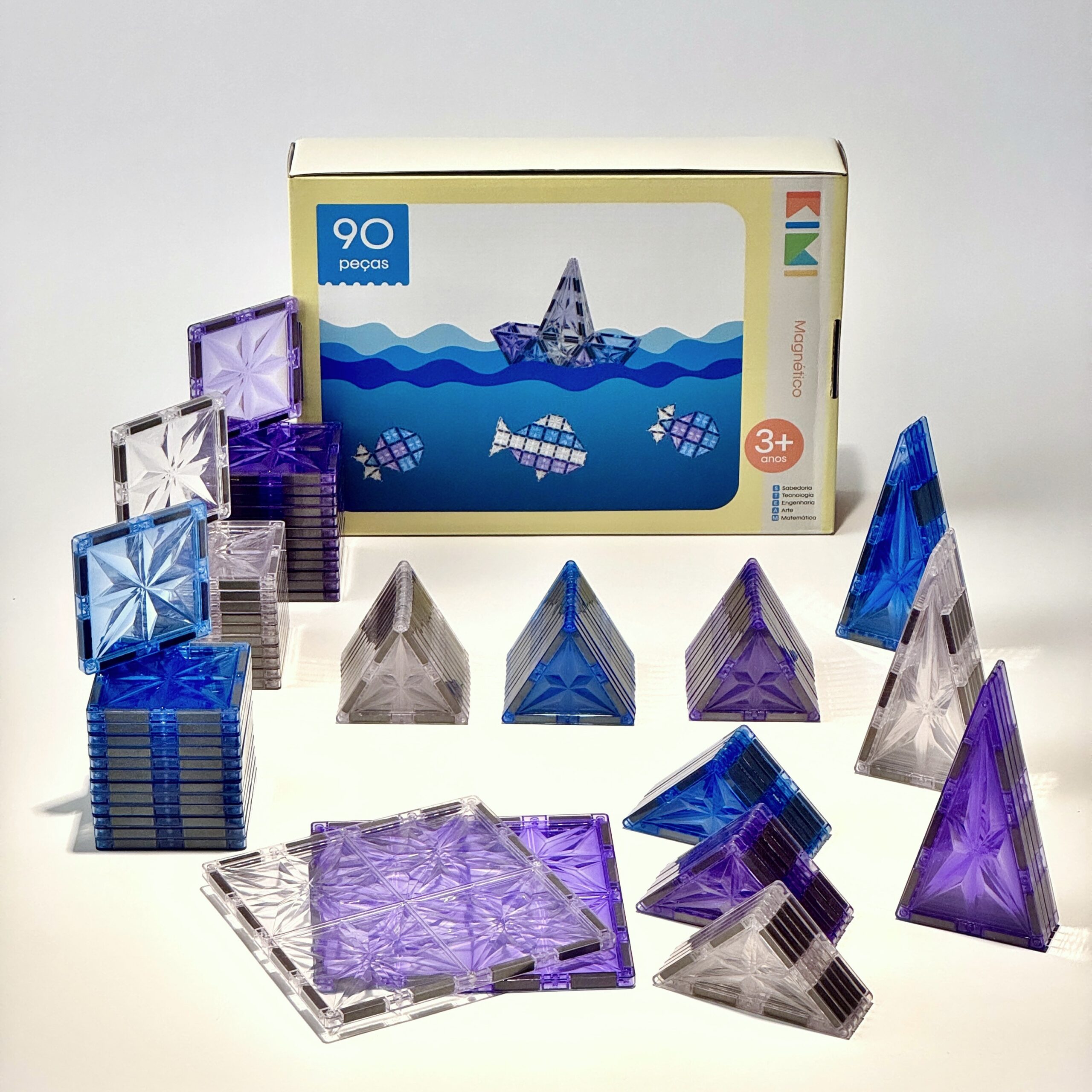 kimi blocos magnéticos 90 peças kimi blocos magnéticos 90 peças